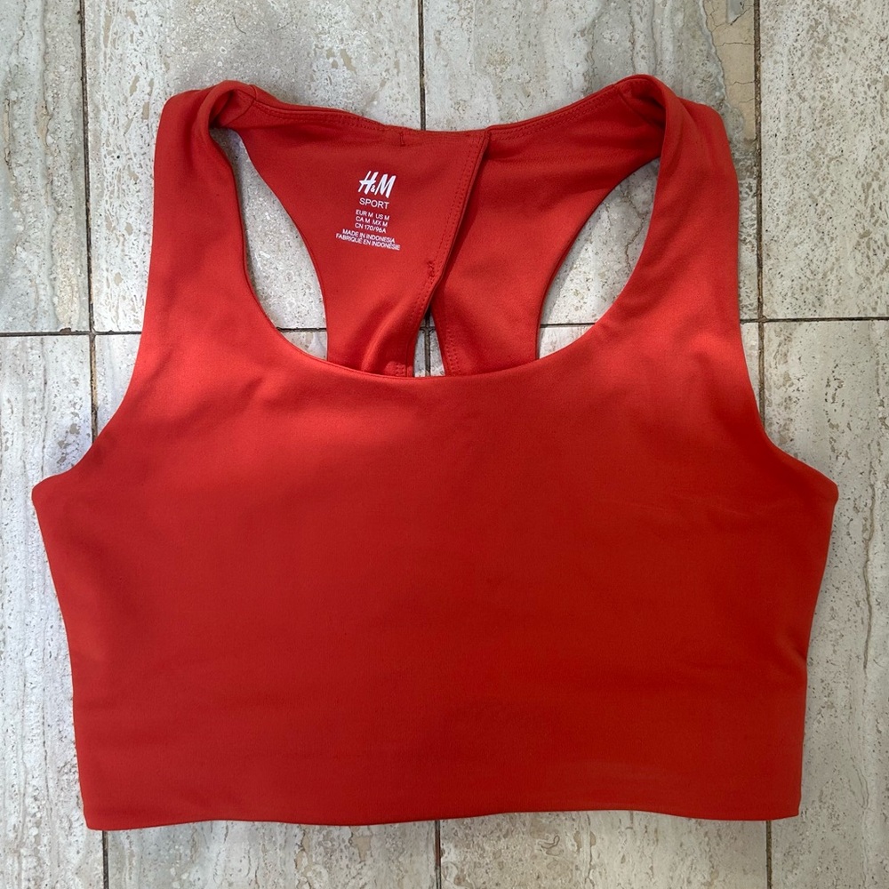 H&M Athletic Sports Bra (Medium) - Soft Red/Coral Orange